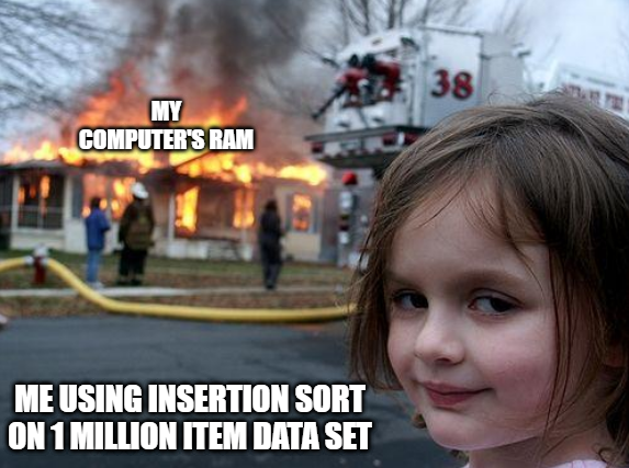 Insertion sort meme